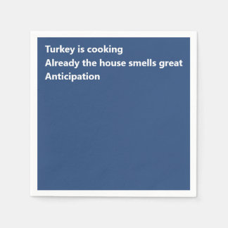 Modern Haiku Poem Minimal Blue Thanksgiving Napkins