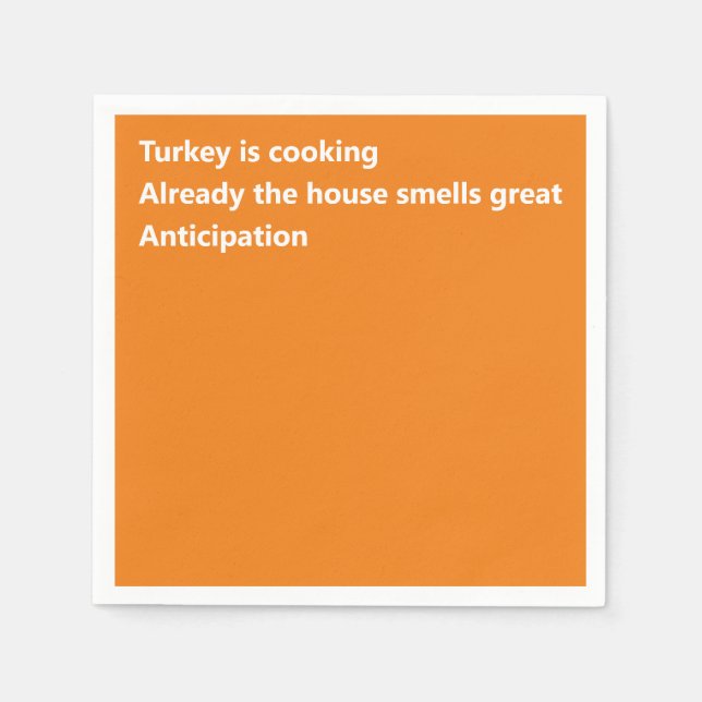 Modern Haiku Poem Minimal Orange Thanksgiving Napkins (Front)