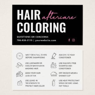Modern Hair Coloring Aftercare Business Card