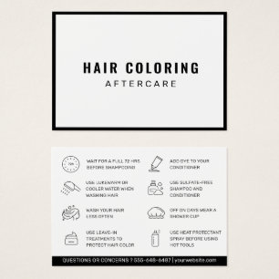 Modern Hair Coloring Aftercare Business Card