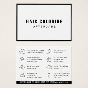 Modern Hair Coloring Aftercare Business Card