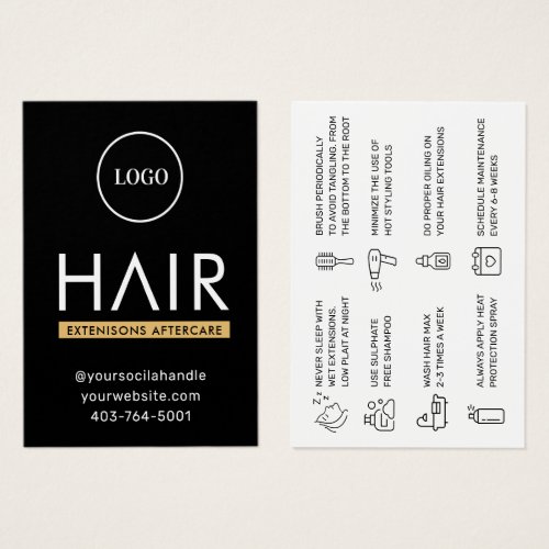  Modern Hair Extensions Aftercare Advice Card