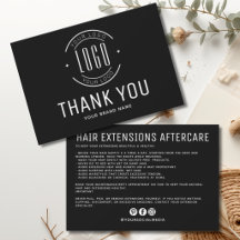 Modern hair extensions aftercare business logo