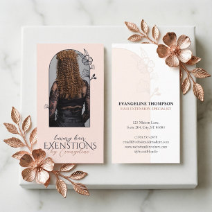 Modern Hair Extensions Floral Rose Arch Photo  Business Card
