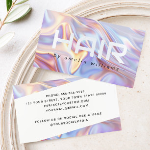 Modern hair hairdresser stylist foil business cards