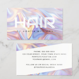 Modern hair hairdresser stylist foil business cards