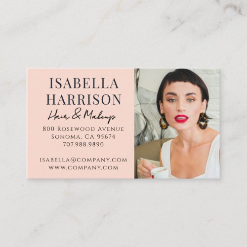 Modern Hair Makeup Photo Script Business Card