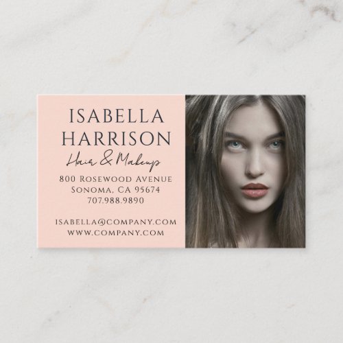 Modern Hair Makeup Photo Script Business Card