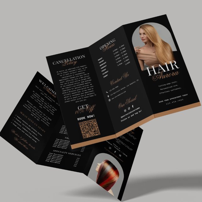 Modern Hair Salon Brochure Template – Trifold  (Creator Uploaded)