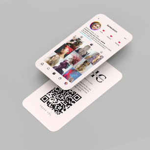 Modern Hair Salon Hairstylist Instagram Pearl Pink Business Card