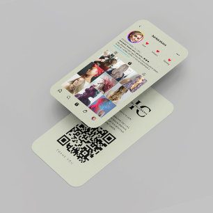 Modern Hair Salon Instagram Hairstylist Sage Business Card