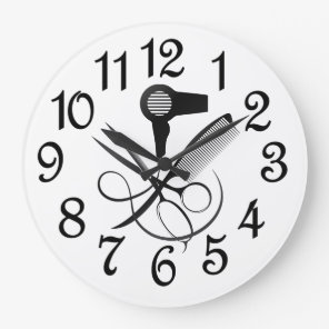 Modern Hair Salon Large Clock