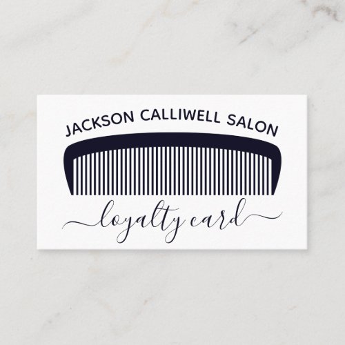 Modern Hair Salon Loyalty Card Simple Chic Salon