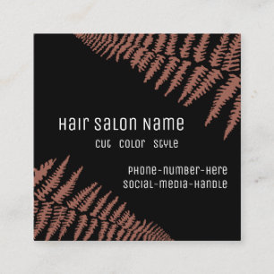 Modern Hair Salon Mauve Ferns - Square Business Card