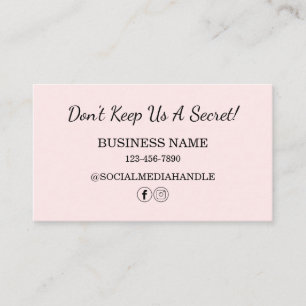 Modern Hair Salon Pink Blush Refer A Friend Business Card