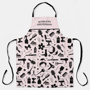 Modern Hair Salon Stylish Pink Blush Apron
