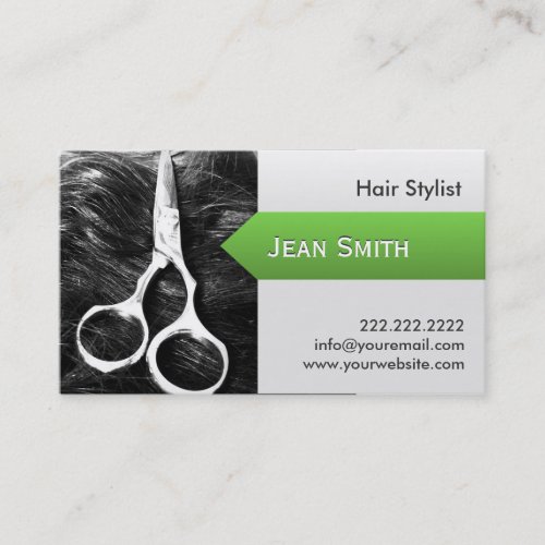 Modern Hair &amp; Scissor Hairdresser Business Card