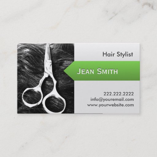 Customizable Modern Hair &amp; Scissor Hairdresser Business Card