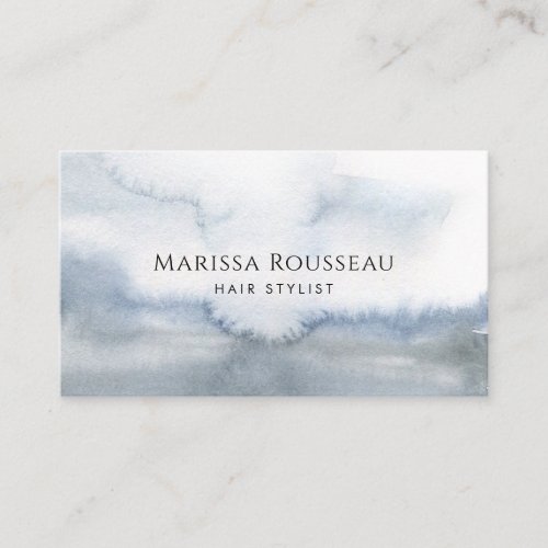 Modern Hair Stylist Abstract Watercolor Blue Business Card