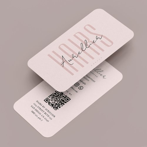 Modern Hair Stylist Aesthetic Pink Hairstylist Business Card