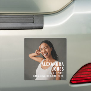 Modern Hair Stylist Bumper Car Magnet