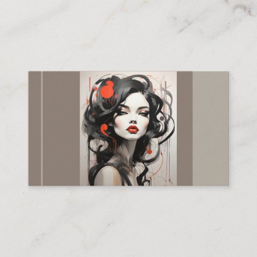 Modern Hair Stylist Chic Beauty Salon Cosmetics  Business Card