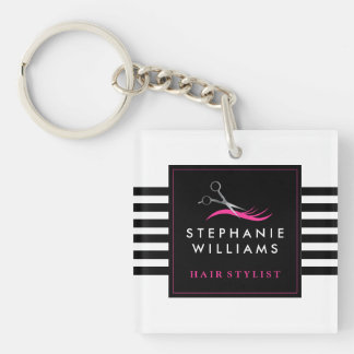 Modern Hair Stylist Keychain