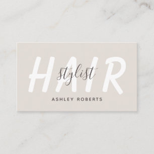 Modern hair stylist light tan  business card