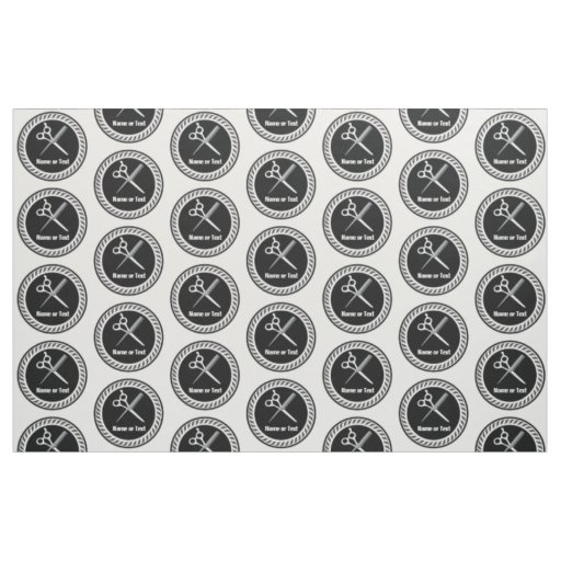 Modern Hair Stylist Logo Pattern Fabric