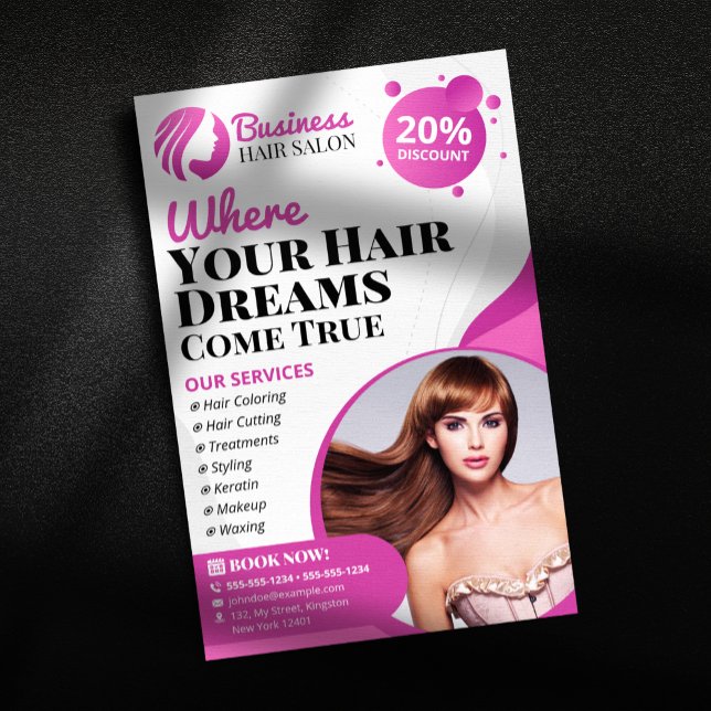 Modern Hair Stylist Makeup Artist Service Salon Flyer (Creator Uploaded)