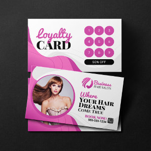 Modern Hair Stylist Makeup Artist Service Salon Loyalty Card