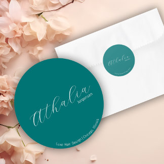 Modern Hair Stylist Neutral Aesthetic Marketing Classic Round Sticker