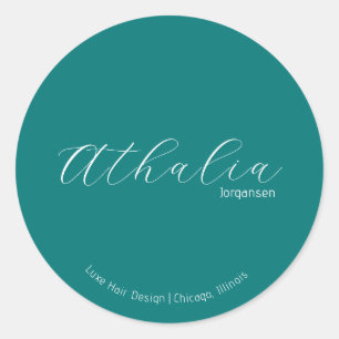 Modern Hair Stylist Neutral Aesthetic Marketing  Classic Round Sticker