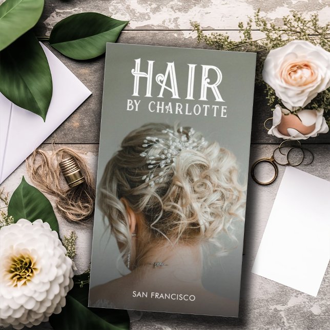 Modern Hair Stylist Photo Business Card (Creator Uploaded)