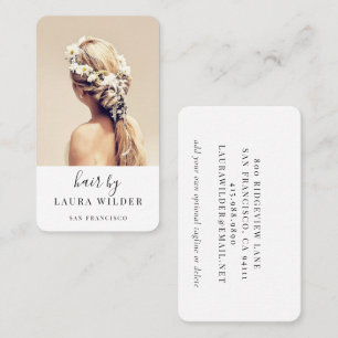 Modern Hair Stylist Photo Business Card