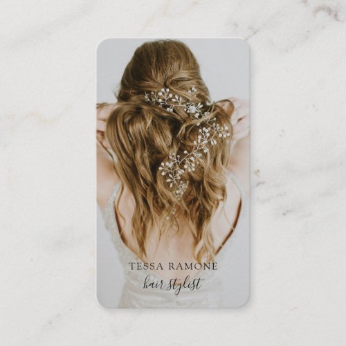 Modern Hair Stylist Photo Wedding Hair Vines  Business Card