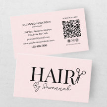 Modern Hair Stylist Pink Blush QR Code