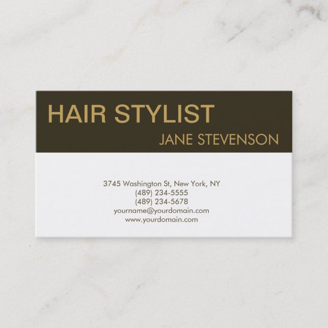 Modern Hair Stylist Professional Business Card (Front)