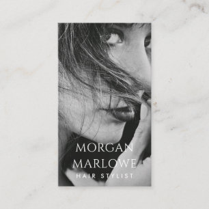 Modern Hair Stylist Professional Photo Business Card