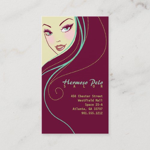 Modern Hair Stylist Salon Business Card