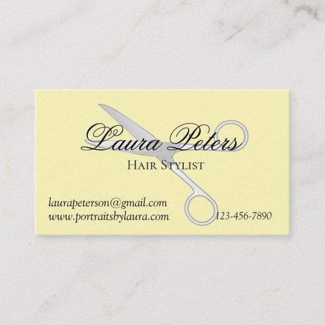 Modern Hair Stylist Scissors   Business Card (Front)