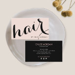 Modern hair stylist script blush pink  business card<br><div class="desc">Modern hair stylist script blush pink business card. This business card features a script signature on the modern girly pink blush background and makes and a perfect accent to your business. Ideal for hairstylists.</div>