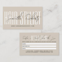 Modern hair stylist script typography customer