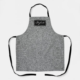 Modern Hair Stylist Silver Glitter Apron