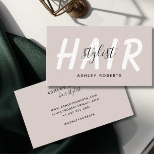 Modern hair stylist tan  business card