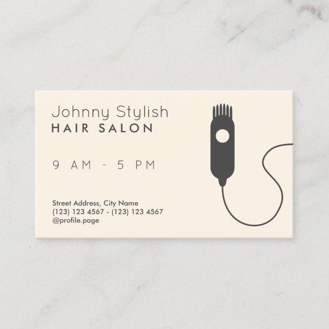Modern hair trimmer vector cover business card (Front)