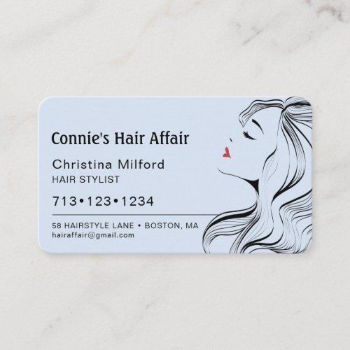 Modern Hairstylist Appointment Blue Business Card