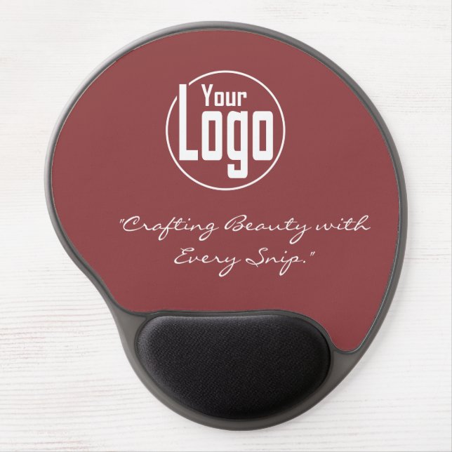 Modern Hairstylist Logo Slogan Burgundy Gel Mouse Pad (Front)