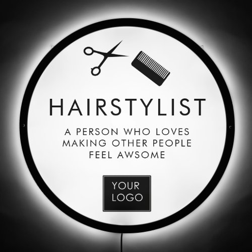 Modern Hairstylist Quote Hair Salon Logo LED Sign