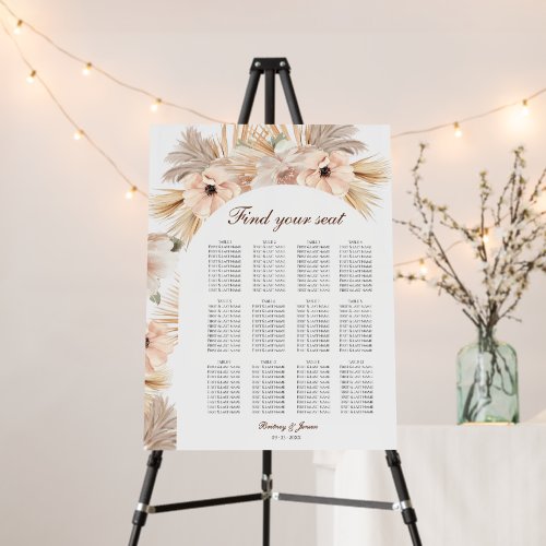 Modern Half Arch Seating Assignment Seating Chart Foam Board